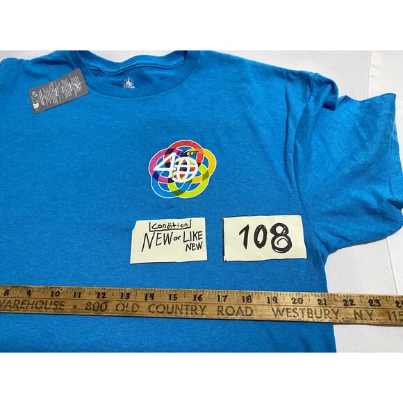 NEW 2022 Walt Disney World Parks Epcot 40th Anniversary Figment Blue Shirt L - Picture 5 of 8